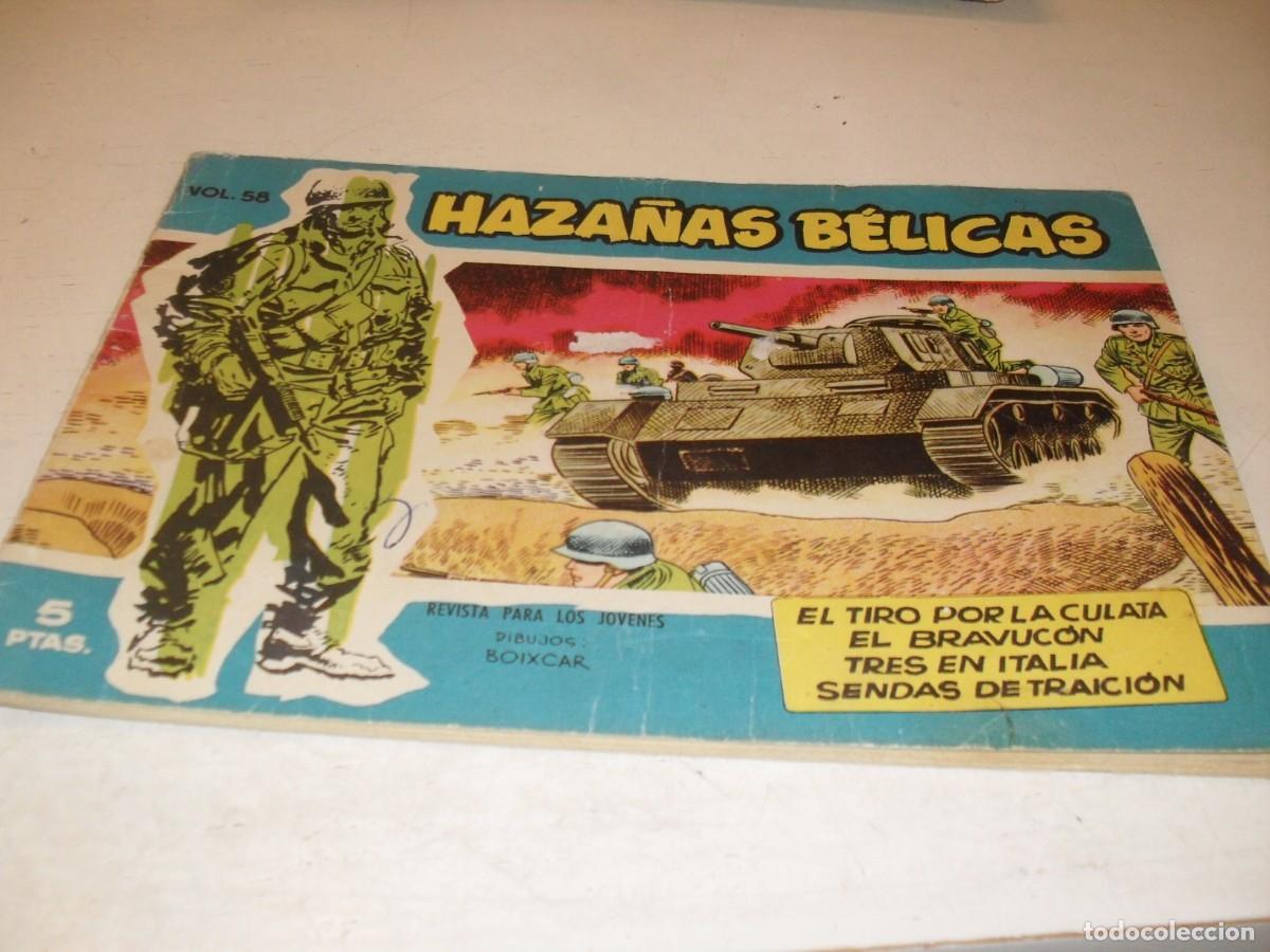 Tebeos: HAZA&Ntilde;AS BELICAS,S.AZUL,N&ordm; 58,EL TIRO POR LA CULATA,DE BOIXCAR,DE 370.TORAY,1957