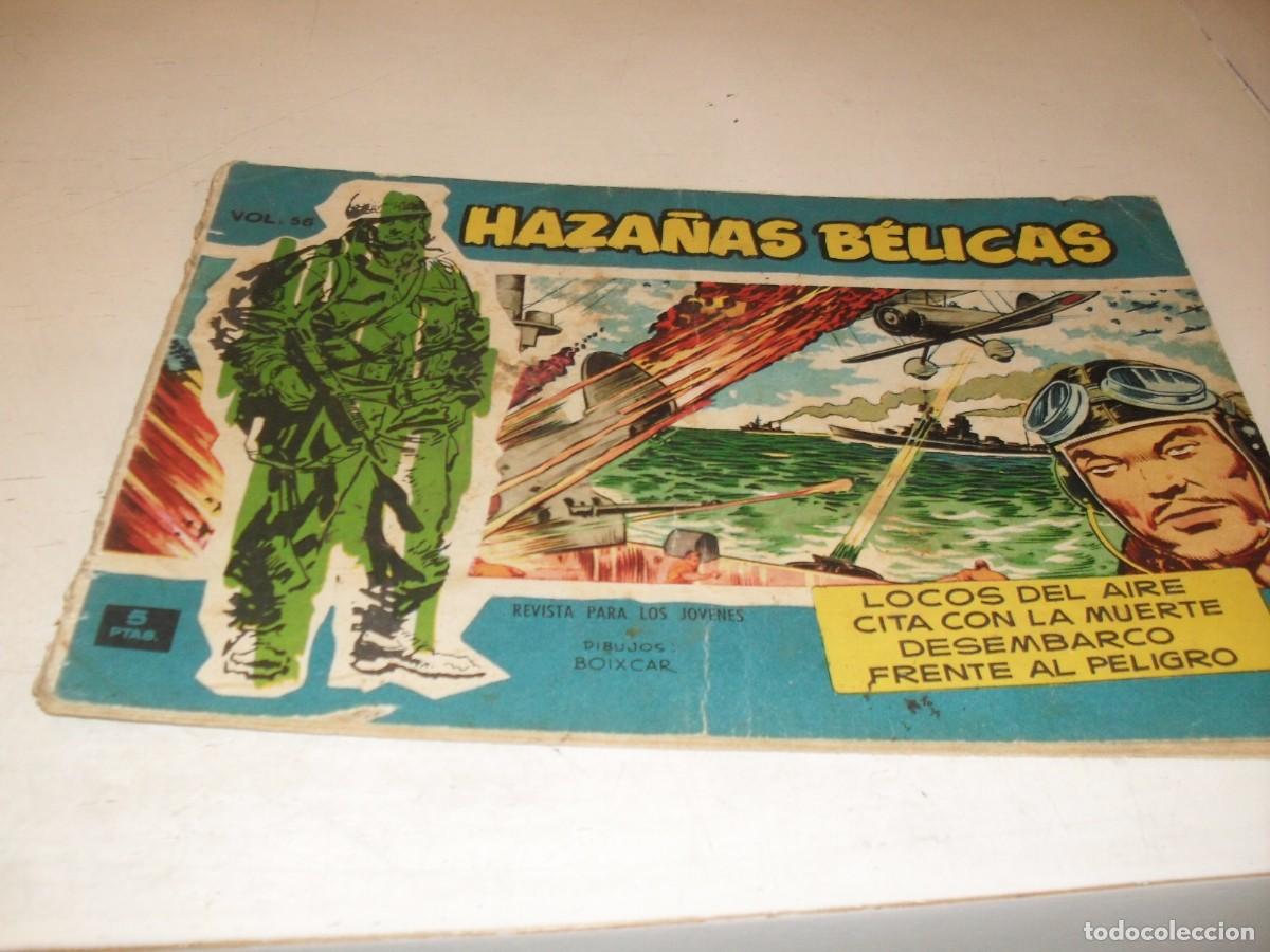 Tebeos: HAZA&Ntilde;AS BELICAS,S.AZUL,N&ordm; 56,LOCOS DEL AIRE,DE BOIXCAR,DE 370.TORAY,1957