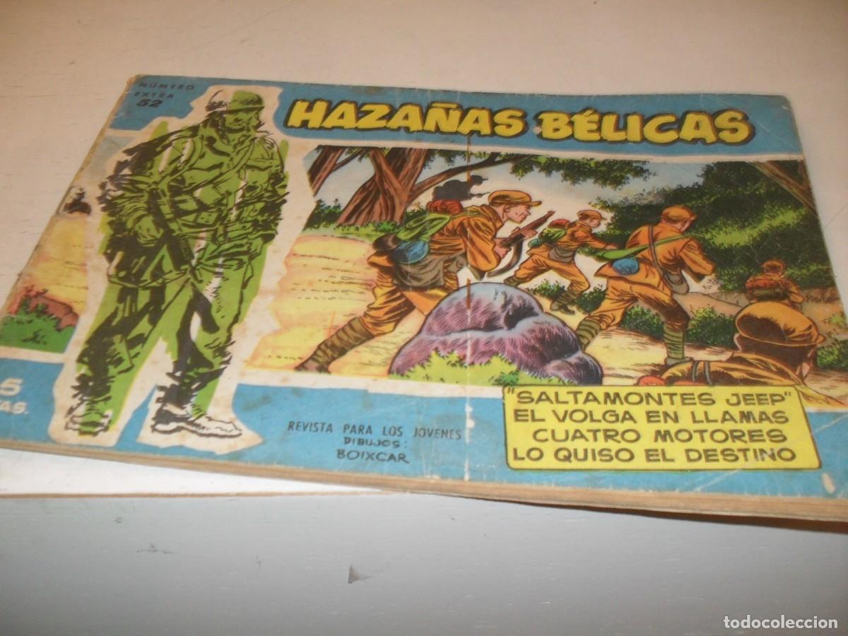 Tebeos: HAZA&Ntilde;AS BELICAS,S.AZUL,N&ordm; 52,SALTAMONTES JEEP,DE BOIXCAR,DE 370.TORAY,1957