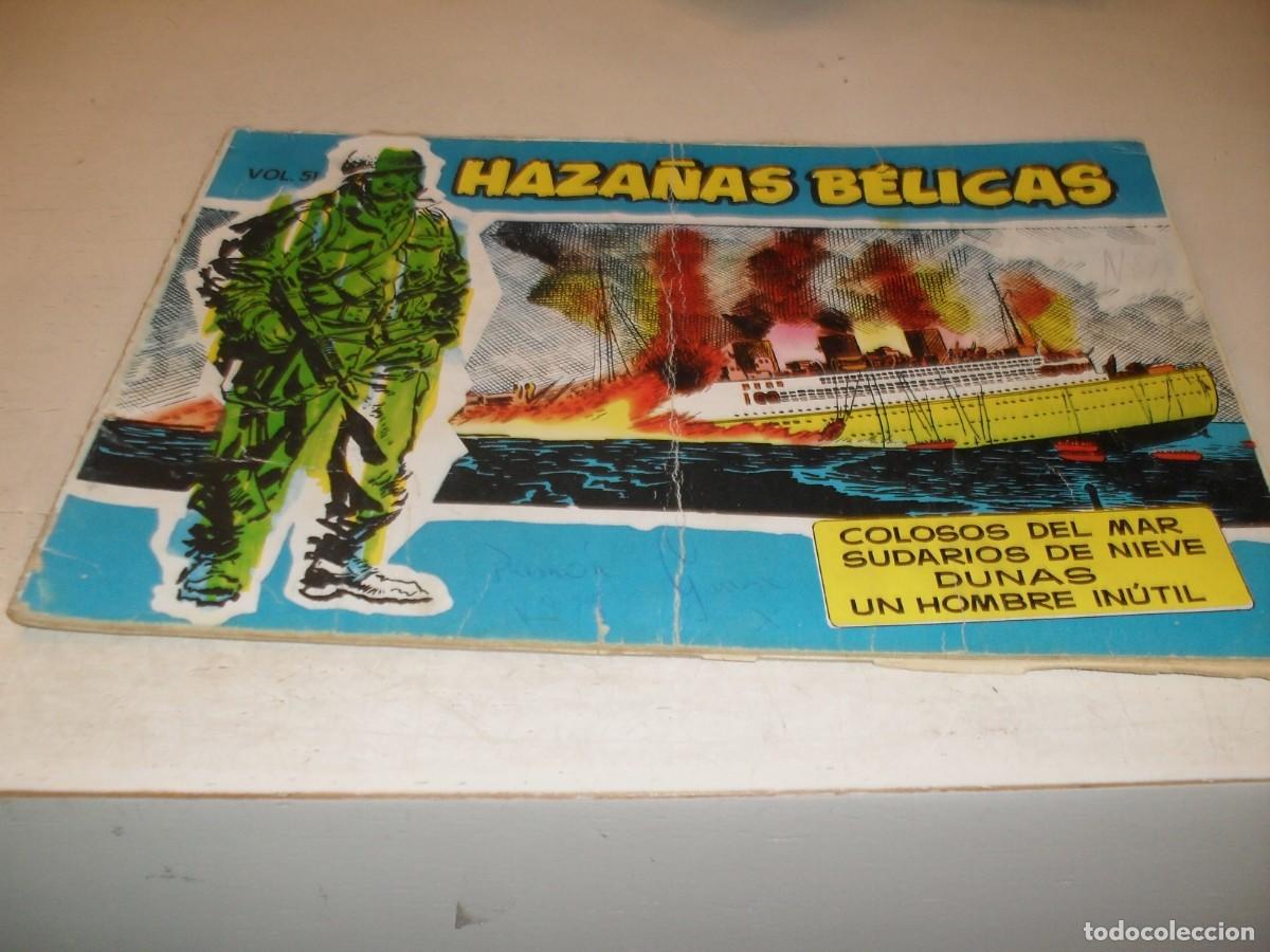 Tebeos: HAZA&Ntilde;AS BELICAS,S.AZUL,N&ordm; 51,COLOSOS DEL MAR,DE BOIXCAR,DE 370.TORAY,1957