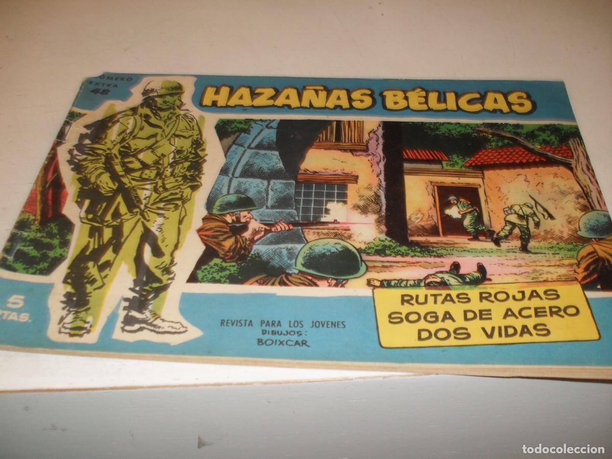 Tebeos: HAZA&Ntilde;AS BELICAS,S.AZUL,N&ordm; 48,RUTAS ROJAS,DE BOIXCAR,DE 370.TORAY,1957
