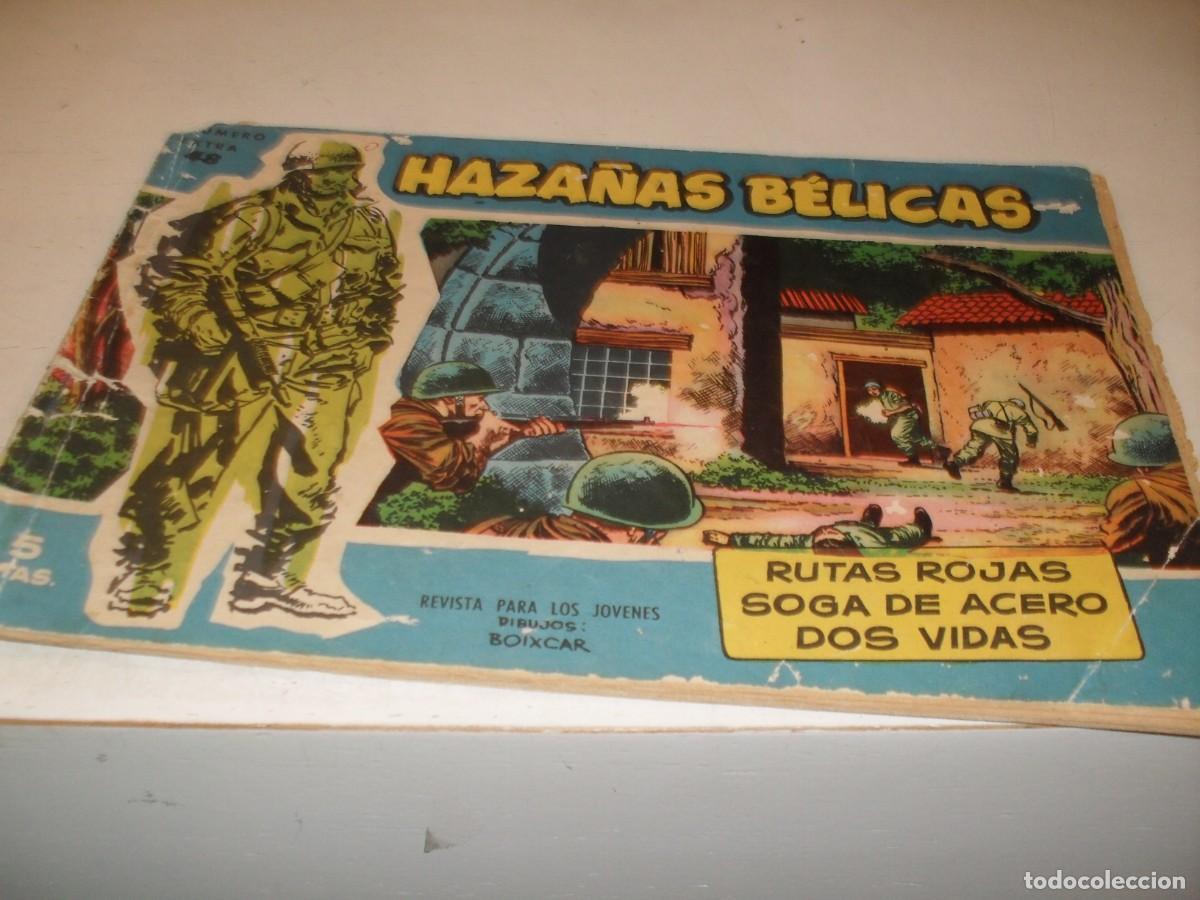 Tebeos: HAZA&Ntilde;AS BELICAS,S.AZUL,N&ordm; 48,RUTAS ROJAS,DE BOIXCAR,DE 370.TORAY,1957