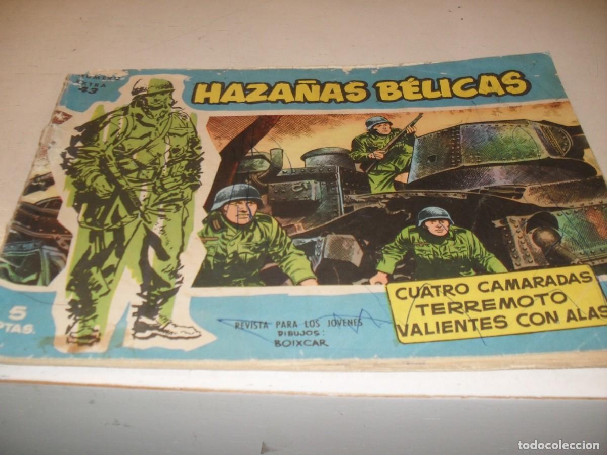 Tebeos: HAZA&Ntilde;AS BELICAS,S.AZUL,N&ordm; 43,CUATRO CAMARADAS,DE BOIXCAR,DE 370.TORAY,1957