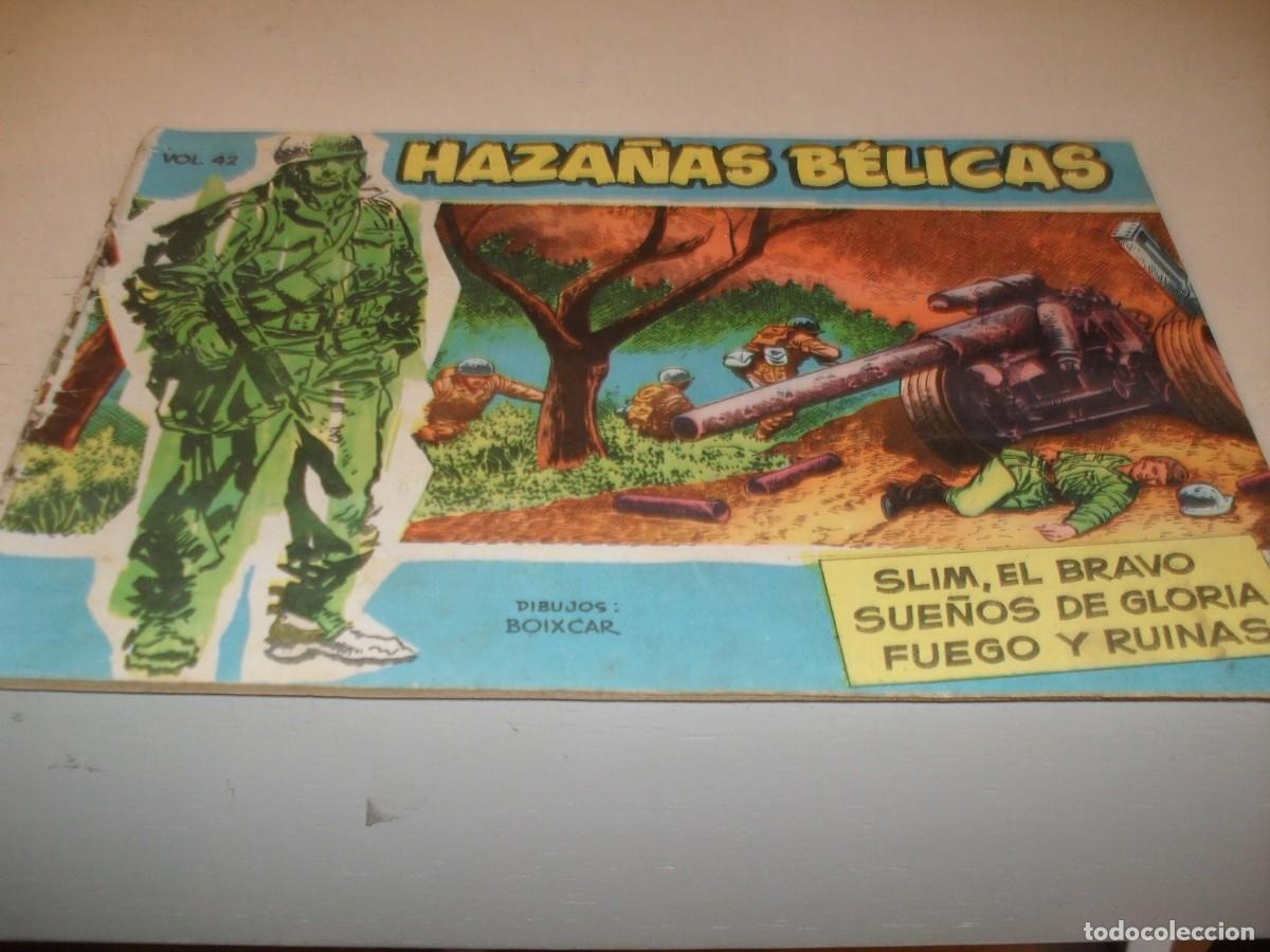Tebeos: HAZA&Ntilde;AS BELICAS,S.AZUL,N&ordm; 42,SLIM,EL BRAVO,DE BOIXCAR,DE 370.TORAY,1957