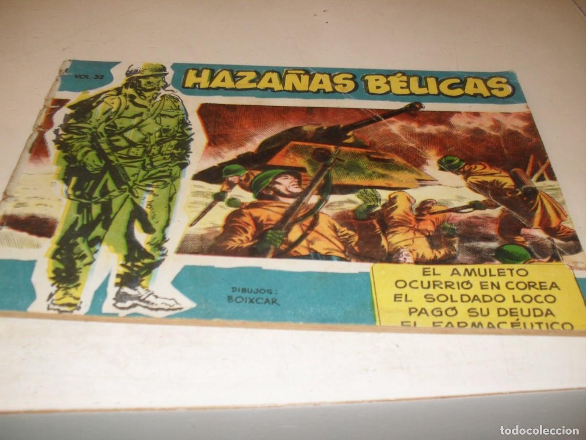 Tebeos: HAZA&Ntilde;AS BELICAS,S.AZUL,N&ordm; 32,EL AMULETO,DE BOIXCAR,DE 370.TORAY,1957