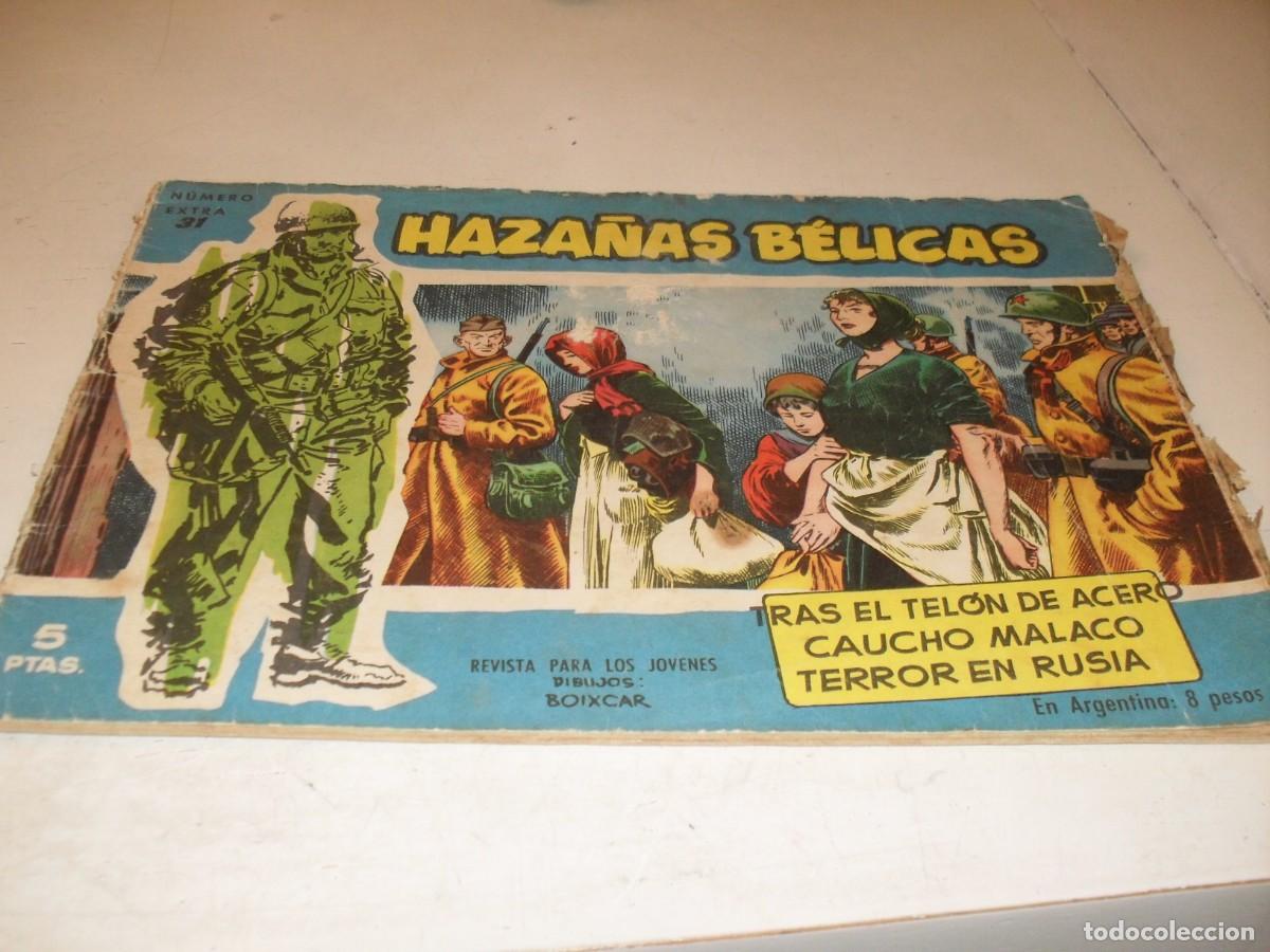 Tebeos: HAZA&Ntilde;AS BELICAS,S.AZUL,N&ordm; 31,TRAS EL TELON DE ACERO,DE BOIXCAR,DE 370.TORAY,1957