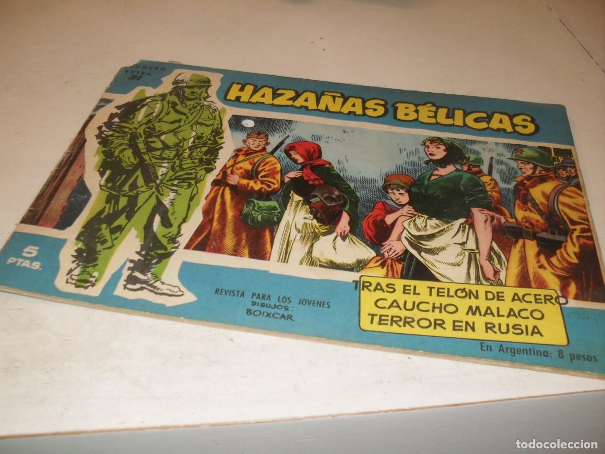 Tebeos: HAZA&Ntilde;AS BELICAS,S.AZUL,N&ordm; 31,TRAS EL TELON DE ACERO,DE BOIXCAR,DE 370.TORAY,1957