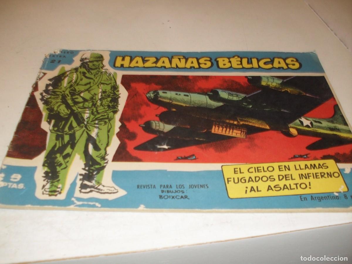 Tebeos: HAZA&Ntilde;AS BELICAS,S.AZUL,N&ordm; 21,PRIMEROS N&ordm;.EL CIELO EN LLAMAS,DE BOIXCAR,DE 370.TORAY,1957