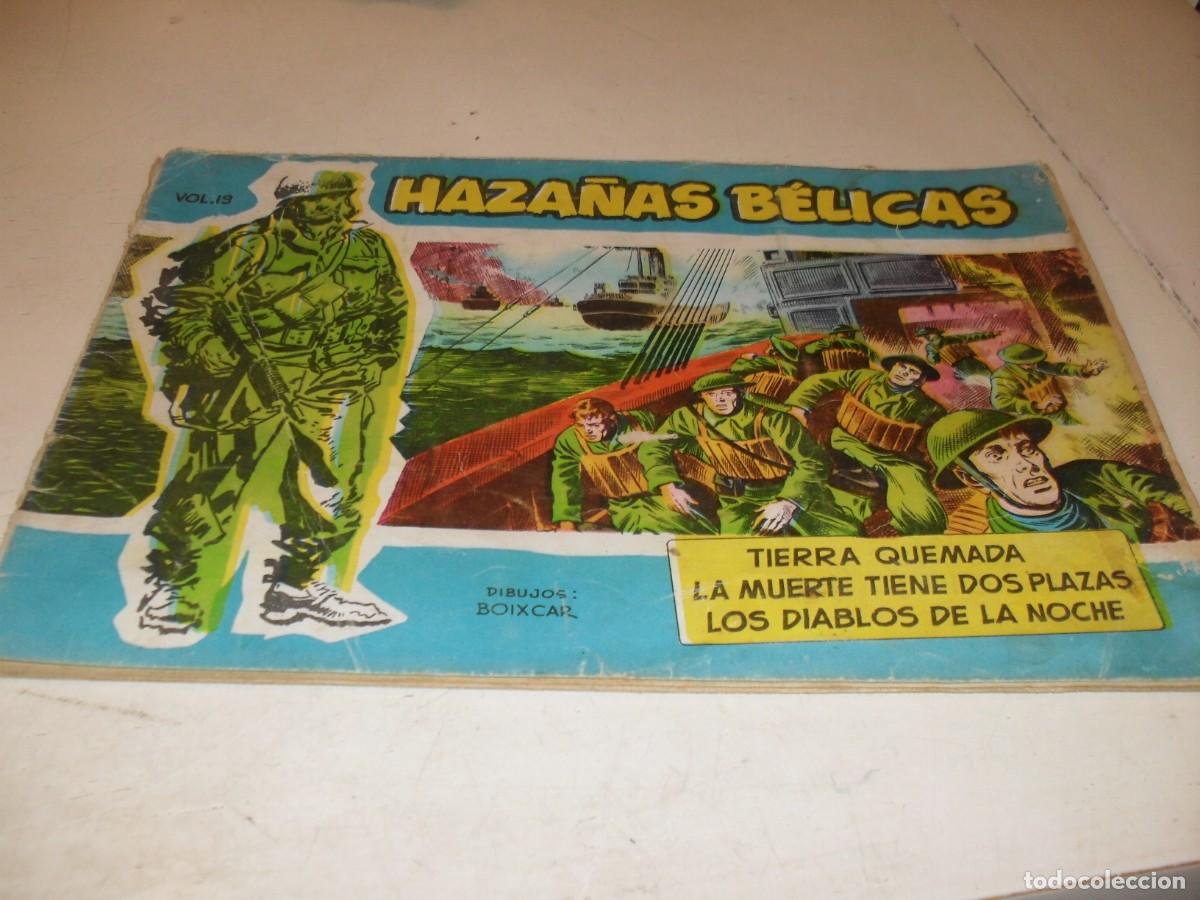 Tebeos: HAZA&Ntilde;AS BELICAS,S.AZUL,N&ordm; 19,PRIMEROS N&ordm;.TIERRA QUEMADA,DE BOIXCAR,DE 370.TORAY,1957