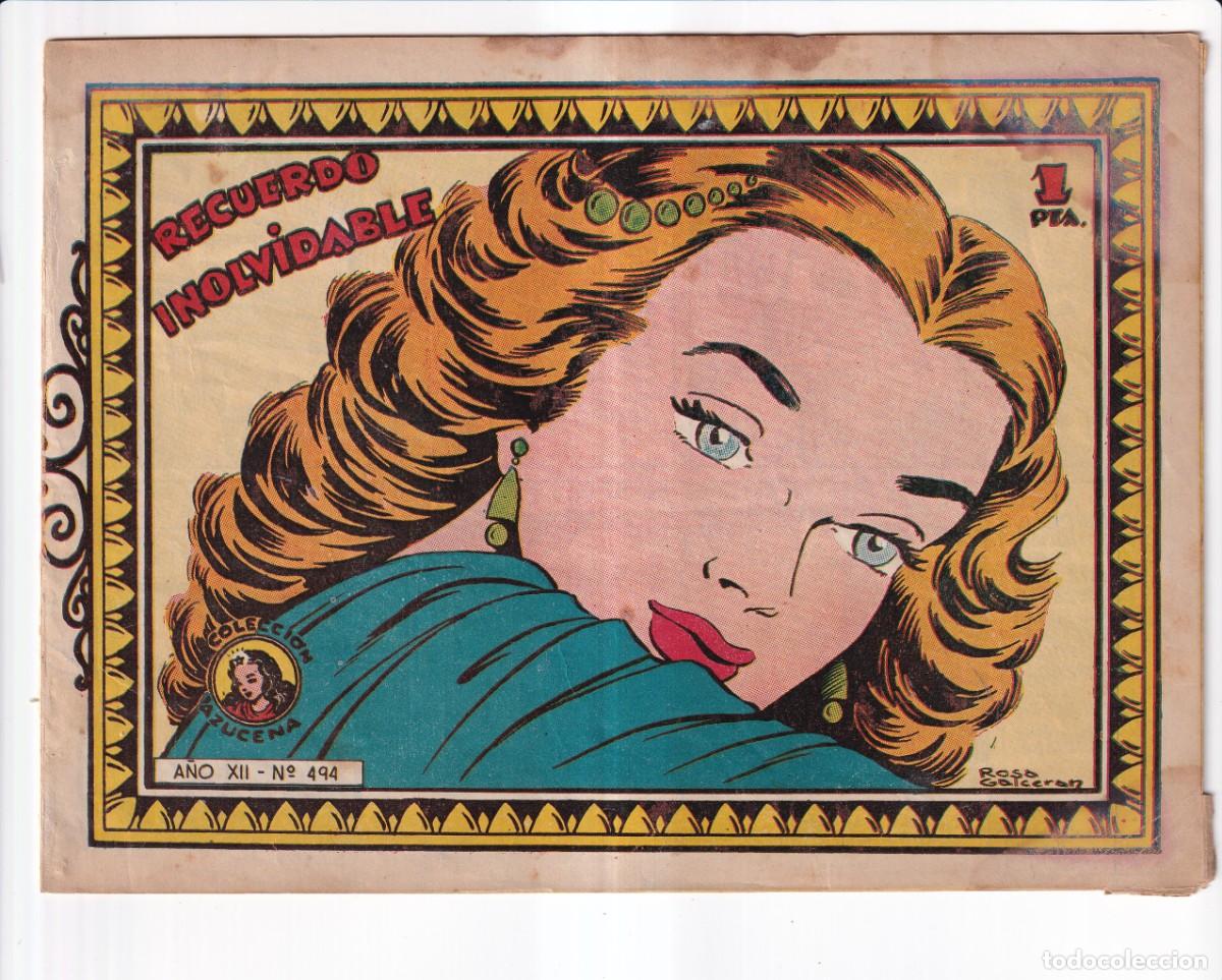 Tebeos: COLECCION AZUCENA: NUMERO 494.RECUERDO INOLVIDABLE , EDITORIAL TORAY