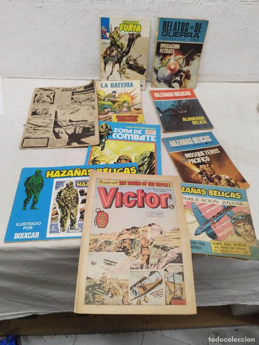 Tebeos: Lote de 10 comics de guerra. Zona de combate, haza&ntilde;as b&eacute;licas, Victor, sargento furia, relatos.