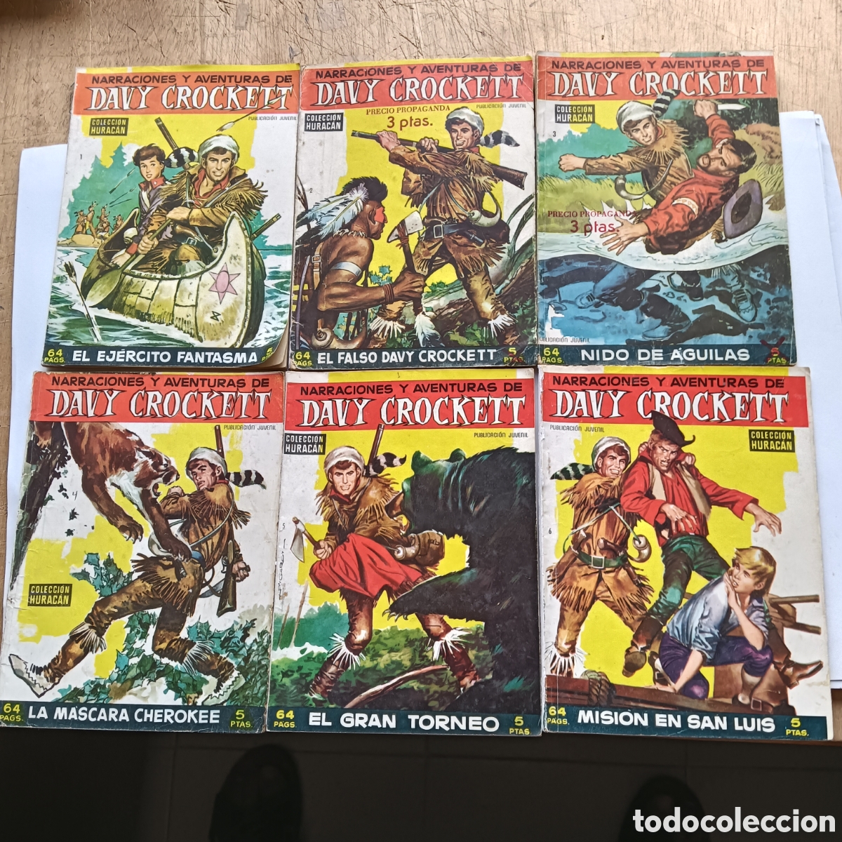 Tebeos: NARRACIONES Y AVENTURAS DE DAVY CROCKETT 12 NUM CONPLETA EDI. TORAY