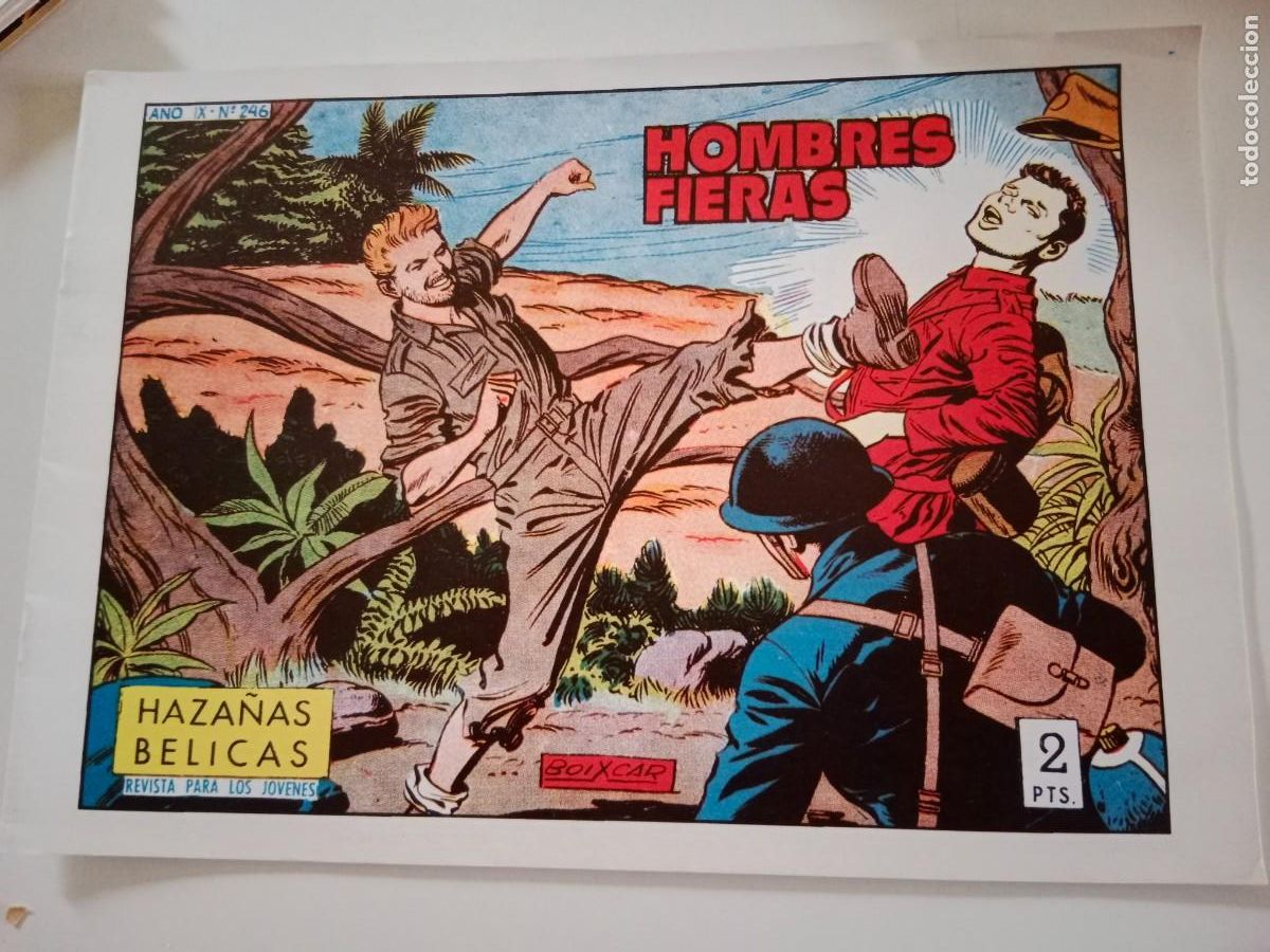 Tebeos: HAZA&Ntilde;AS B&Eacute;LICAS. HOMBRES FIERAS. BOIXCAR. FACS&Iacute;MIL