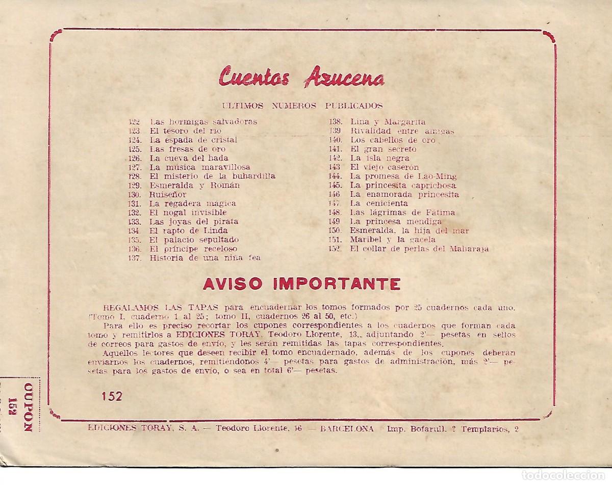 Tebeos: COLECCION AZUCENA - NUMERO 152 - Foto 2
