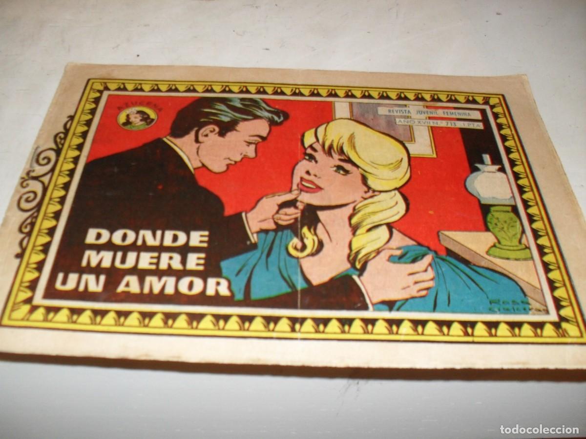 Tebeos: (ORIGINAL)AZUCENA N&ordm; 713,DONDE MUERE UN AMOR,DE 1215,CON PUBLICIDAD DE ROSAS BLANCAS,TORAY,1950
