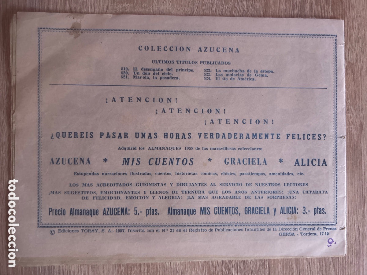 Tebeos: Colecci&oacute;n azucena n&uacute;m 524 - Foto 2