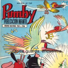 Tebeos: COMIC PUMBY Nº 749 NUEVO ORIGINAL DEL AÑO 1972-1973, EDITORIAL VALSA-J. SANCHÍS Y KARPA