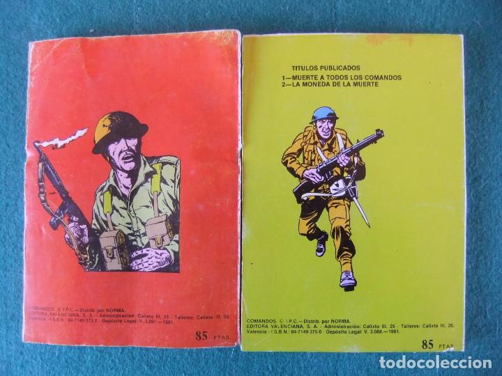 Tebeos: COMANDOS NUMEROS 1 Y 2 EDITORIAL VALENCIANA - Foto 2
