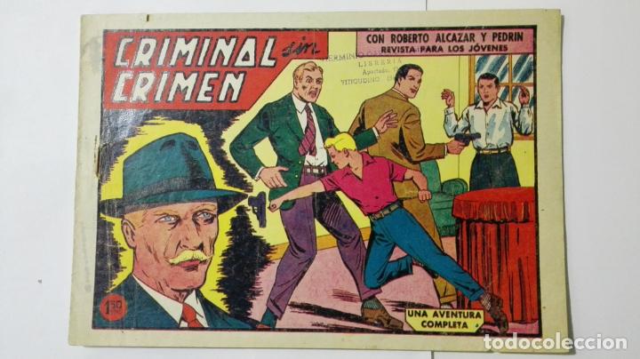 Tebeos: ROBERTO ALCAZAR Y PEDRIN, N&ordm; 459, CRIMINAL SIN CRIMEN, EDITORIAL VALENCIANA, 1958