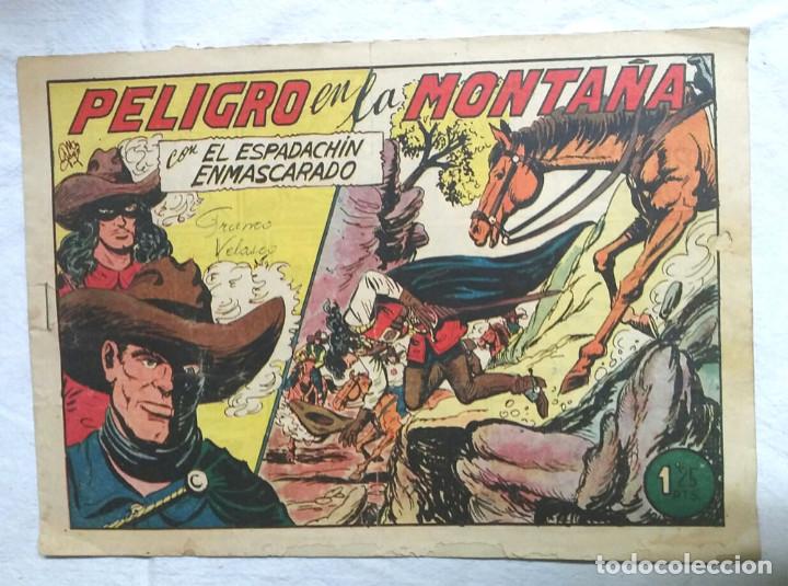 Tebeos: El Espadachin Enmascarado nº 178 Peligro en la montaña de Gago, Editorial Valenciana Original