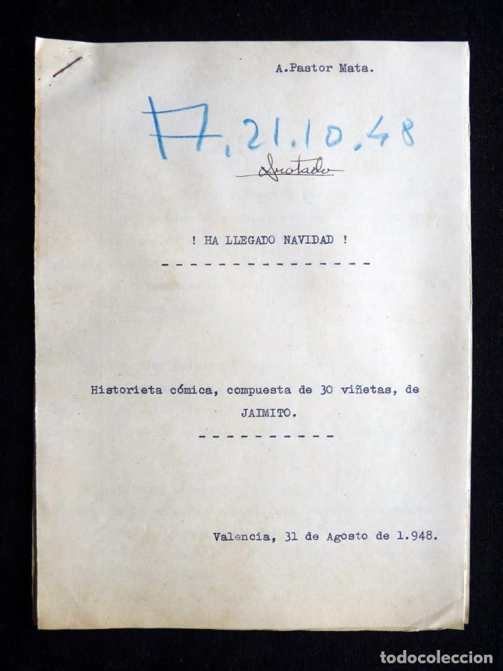 Tebeos: GUIÓN ORIGINAL DE A. PASTOR MATA, EDITORIAL VALENCIANA, 1948. ¡HA LLEGADO NAVIDAD!. JAIMITO - Foto 1 - 263245590