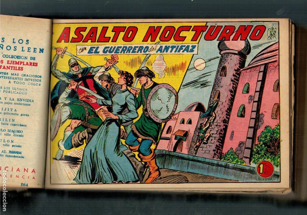 Tebeos: EL GUERRERO DEL ANTIFAZ.TOMO CON 58 N&ordm;s. DEL 249 AL 306 SEGUIDOS.VALENCIANA. ORIGINALES.
