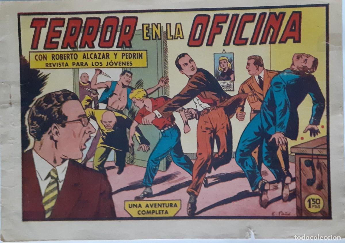 Tebeos: ROBERTO ALC&Aacute;ZAR Y PEDR&Iacute;N-CUADERNILLO SEMANAL- N&ordm; 423 -TERROR EN LA OFICINA-1959-CASI BUENO-LEA-9728