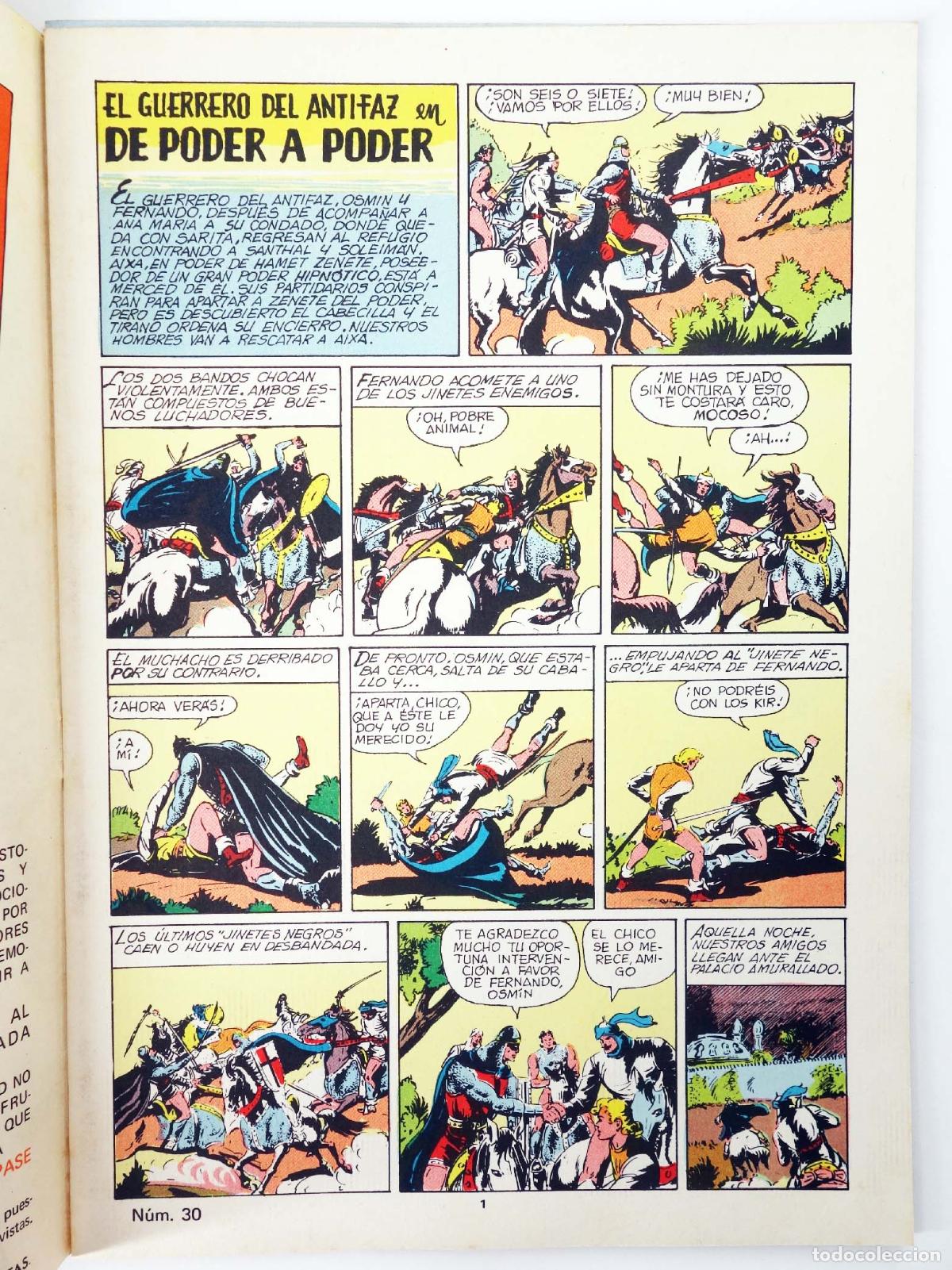 Tebeos: EL GUERRERO DEL ANTIFAZ 30. DE PODER A PODER (M. Gago) Valenciana, 1973. BE - Foto 3