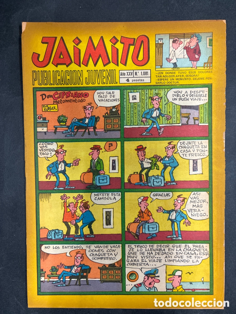 Tebeos: COMIC SEMANARIO JAIMITO N&ordm; 1081 EDITORIAL VALENCIANA