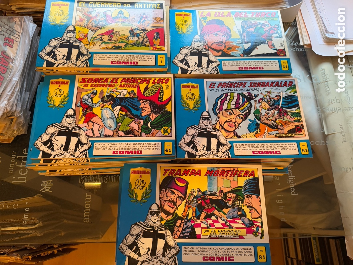 Tebeos: EL GUERRERO DEL ANTIFAZ. COMPLETA, 98 EJEMPLARES. HOMENAJE A MANUEL GAGO. EDITORIA VALENCIANA 1981