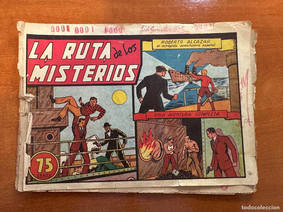 Tebeos: ROBERTO ALCAZAR NUM. 35 LA RUTA DE LOS MISTERIOS EDIT. VALENCIANA 1943 ORIGINAL 75 CENTS.