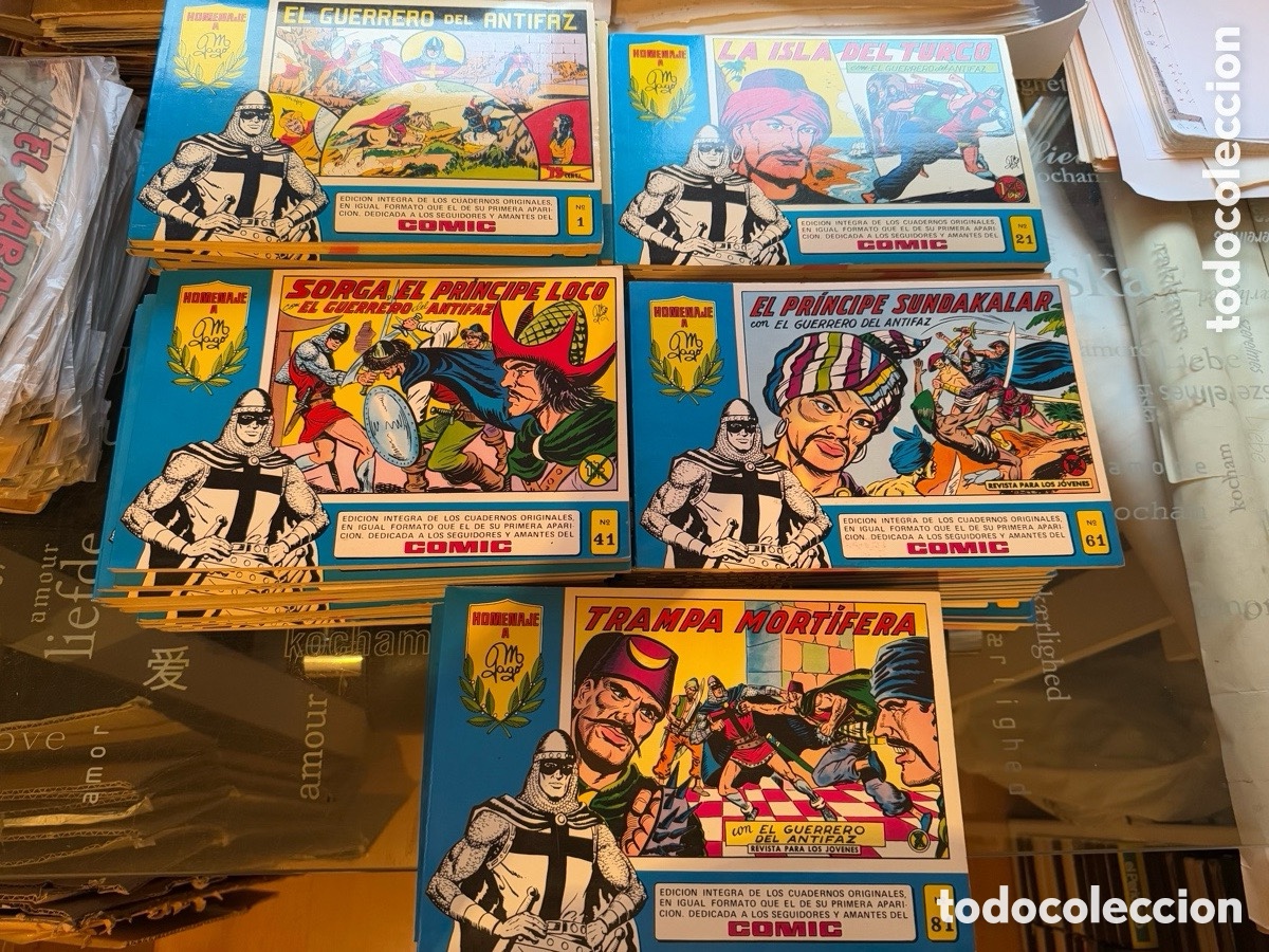 Tebeos: EL GUERRERO DEL ANTIFAZ. COMPLETA, 98 EJEMPLARES. HOMENAJE A MANUEL GAGO. EDITORIA VALENCIANA 1981