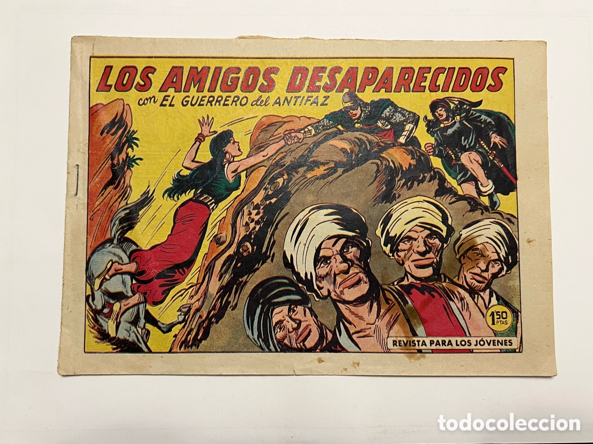 Tebeos: LOS AMIGOS DESAPARECIDOS con El Guerrero del Antifaz. No.345, Editorial Valenciana (a.1958)