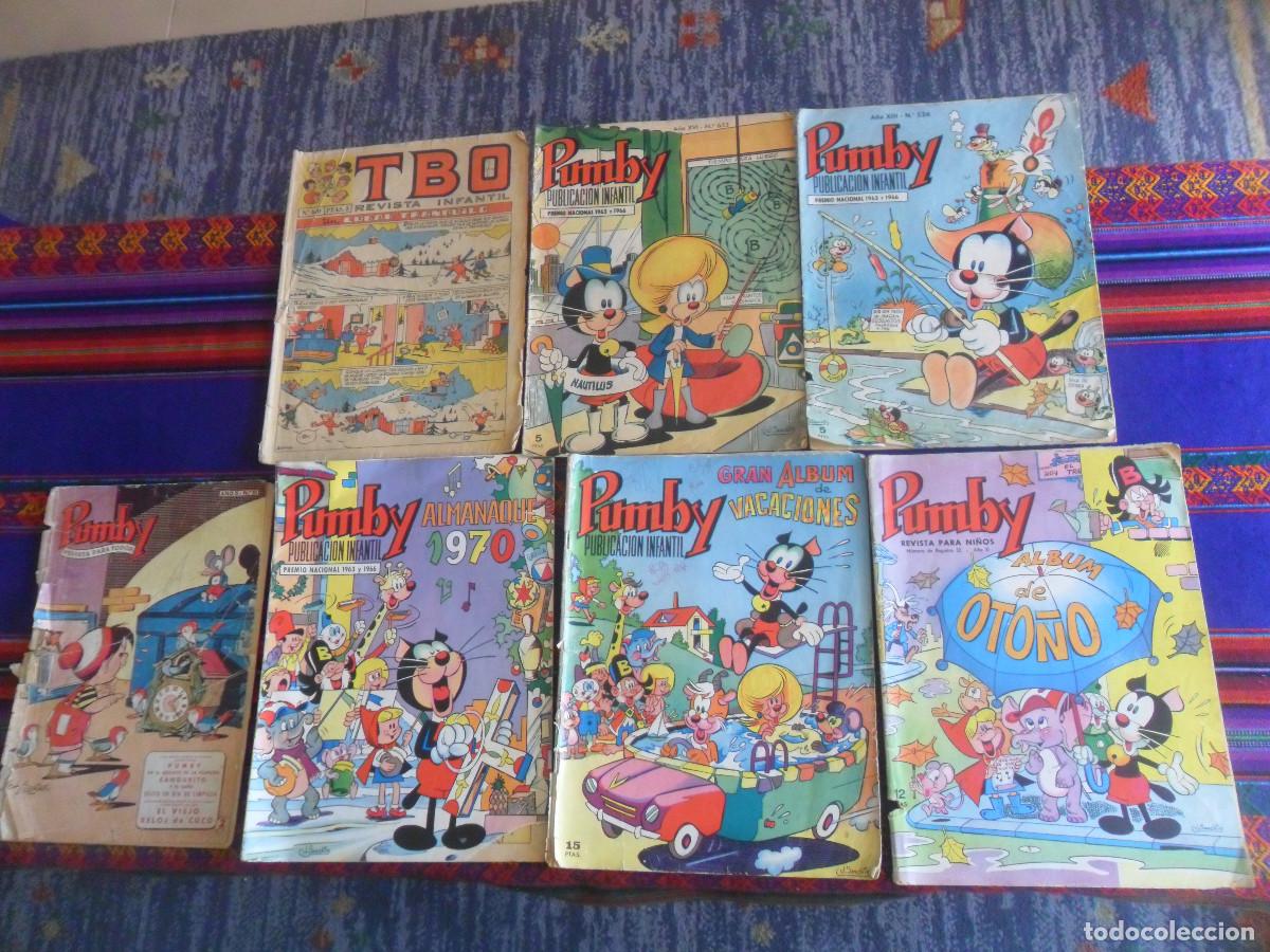 Tebeos: PUMBY &Aacute;LBUM DE OTO&Ntilde;O 1966, GRAN VACACIONES 1970, ALMANAQUE 1970, N&ordm;S 51, 526, 653. REGALO TBO 640.