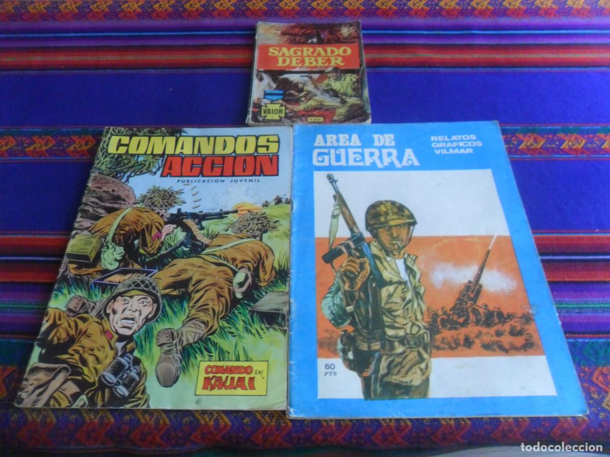 Livros de Banda Desenhada: COMANDOS EN ACCI&Oacute;N N&ordm; 12 VALENCIANA 1980 Y &Aacute;REA DE GUERRA N&ordm; 12 VILMAR 1981. REGALO VALOR N&ordm; 1 SEMIC