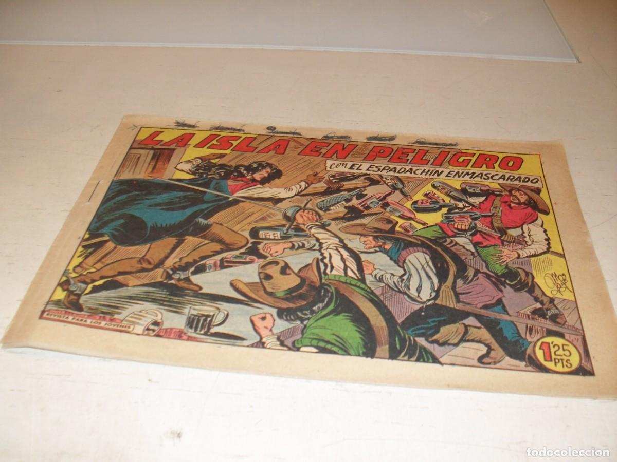 Tebeos: EL ESPADACHIN ENMASCARADO N&ordm; 244,ULTIMOS N&ordm;,LA ISLA EN PELIGRO,DE M.GAGO.VALENCIANA,1952
