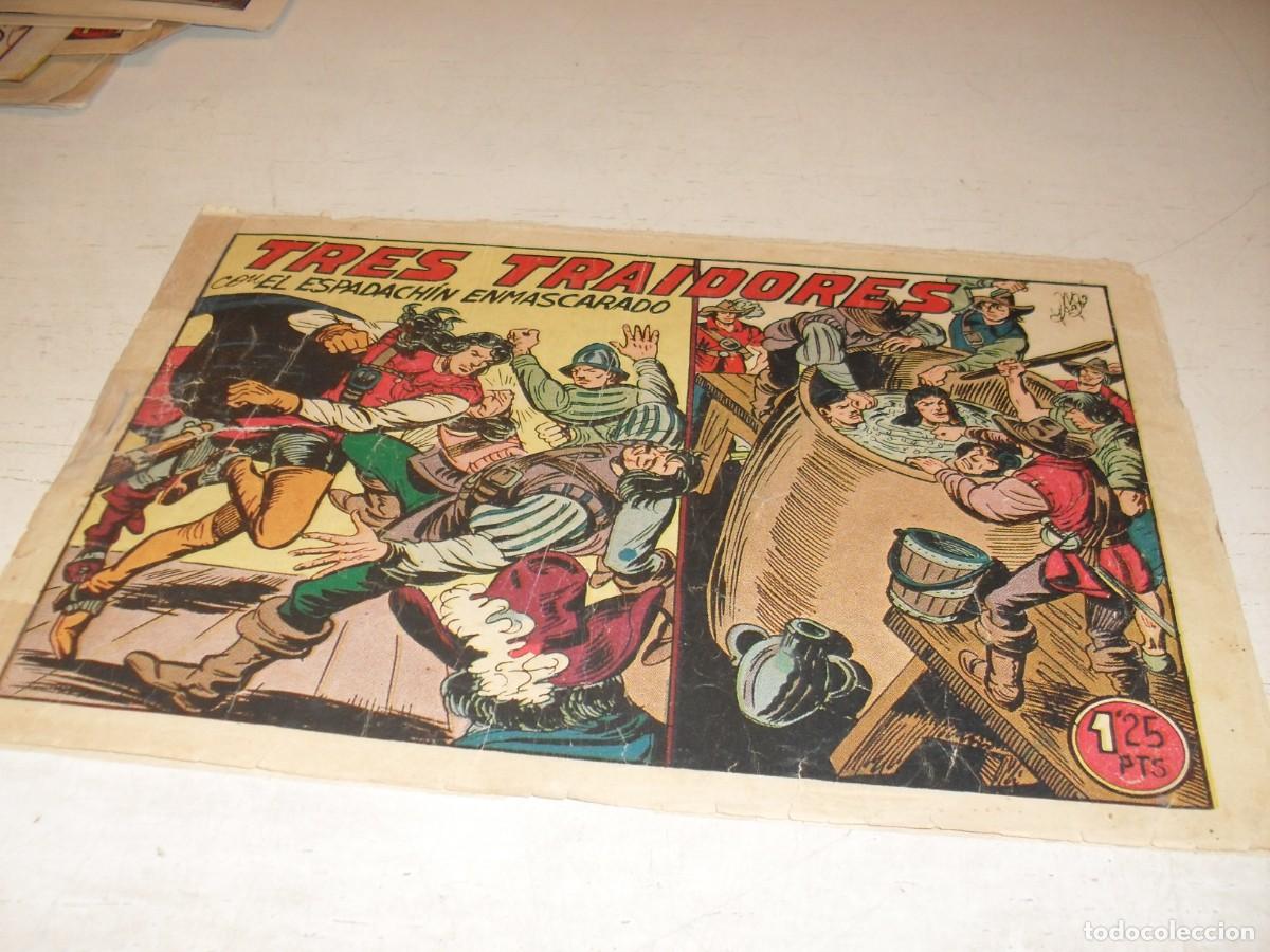 Tebeos: EL ESPADACHIN ENMASCARADO N&ordm; 168,TRES TRAIDORES,DE 252,DE M.GAGO.VALENCIANA,1952