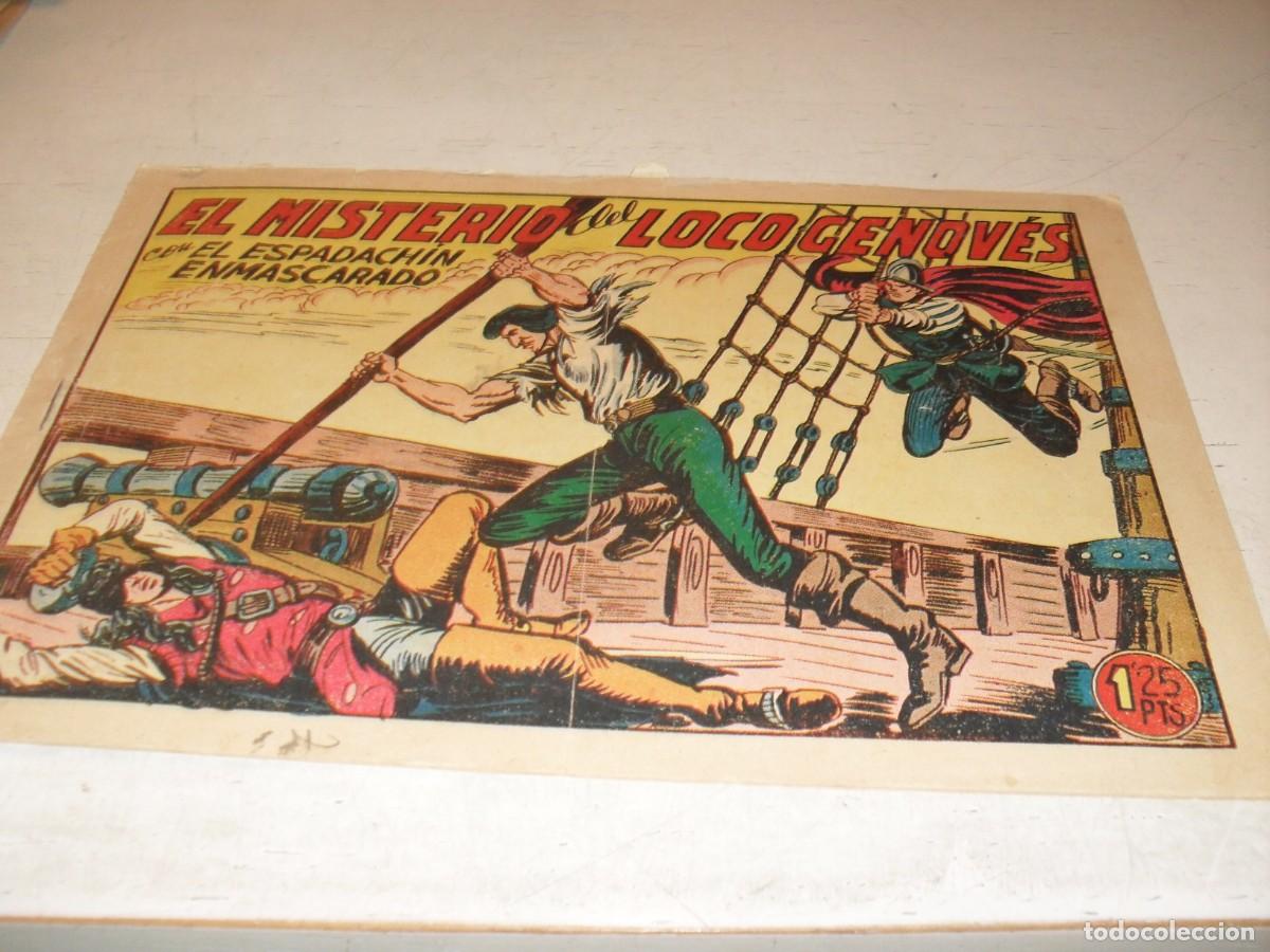 Tebeos: EL ESPADACHIN ENMASCARADO N&ordm; 167,EL MISTERIO DEL LOCO GENOVES,DE 252,DE M.GAGO.VALENCIANA,1952