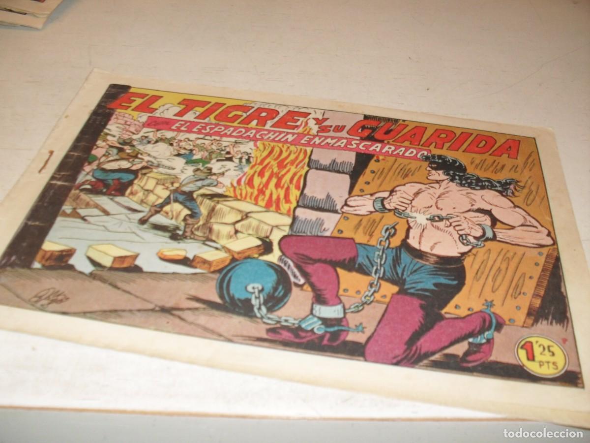 Tebeos: EL ESPADACHIN ENMASCARADO N&ordm; 153,EL TIGRE Y SU GUARIDA,DE 252,DE M.GAGO.VALENCIANA,1952
