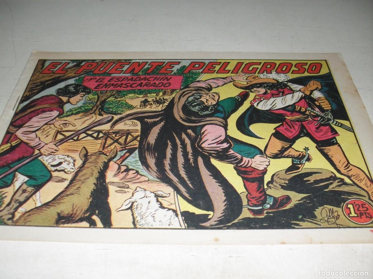 Tebeos: EL ESPADACHIN ENMASCARADO N&ordm; 144,EL PUENTE PELIGROSO,DE 252,DE M.GAGO.VALENCIANA,1952