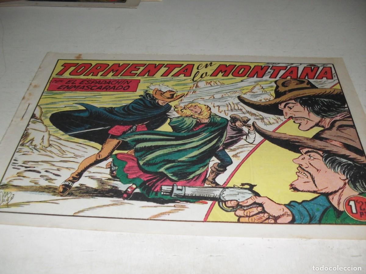 Tebeos: EL ESPADACHIN ENMASCARADO N&ordm; 142,TORMENTA EN LA MONTA&Ntilde;A,DE 252,DE M.GAGO.VALENCIANA,1952