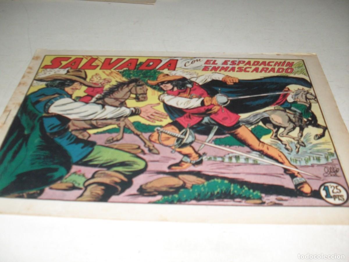 Tebeos: EL ESPADACHIN ENMASCARADO N&ordm; 141,SALVADA,DE 252,DE M.GAGO.VALENCIANA,1952