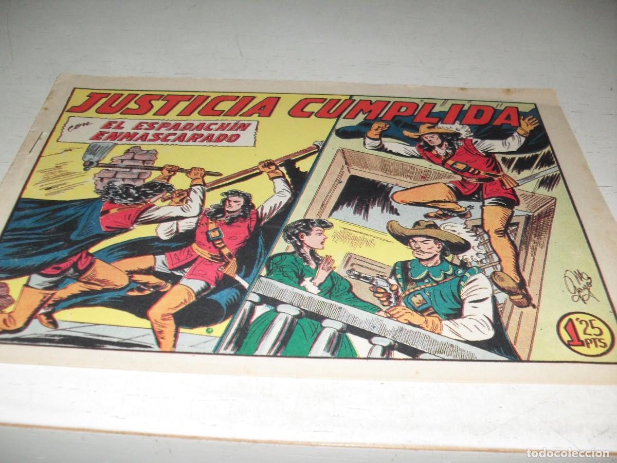 Tebeos: EL ESPADACHIN ENMASCARADO N&ordm; 130,JUSTICIA CUMPLIDA,DE 252,DE M.GAGO.VALENCIANA,1952