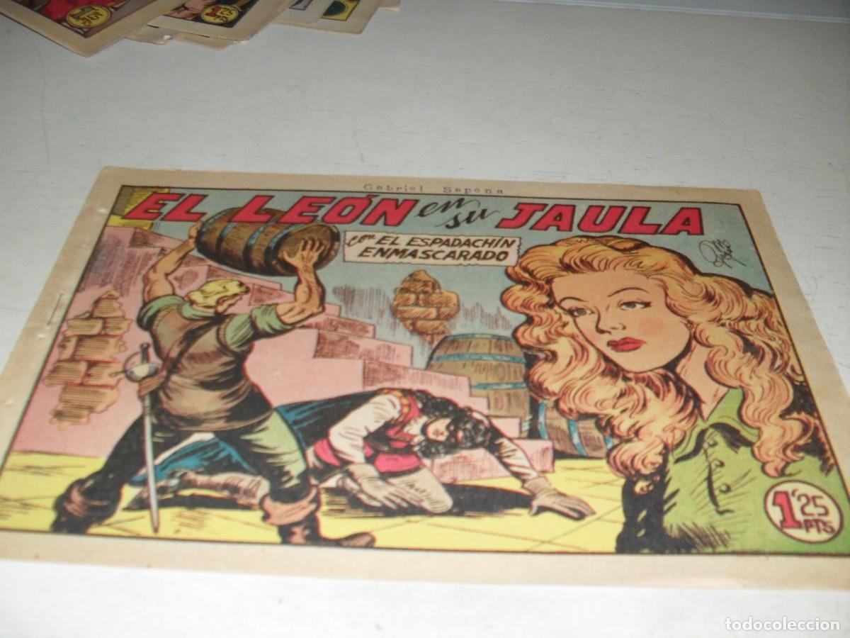 Tebeos: EL ESPADACHIN ENMASCARADO N&ordm; 127,EL LEON EN SU JAULA,DE 252,DE M.GAGO.VALENCIANA,1952