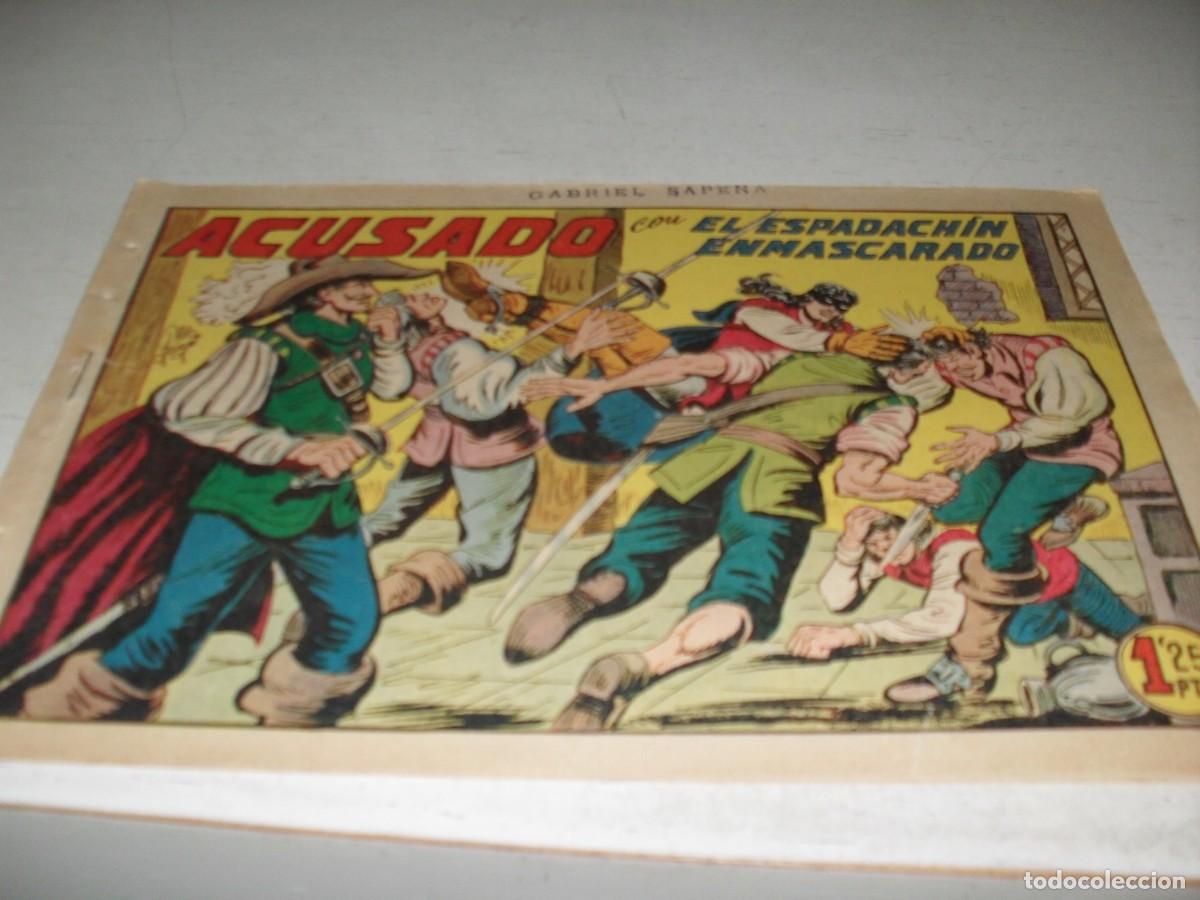 Tebeos: EL ESPADACHIN ENMASCARADO N&ordm; 124,ACUSADO,DE 252,DE M.GAGO.VALENCIANA,1952