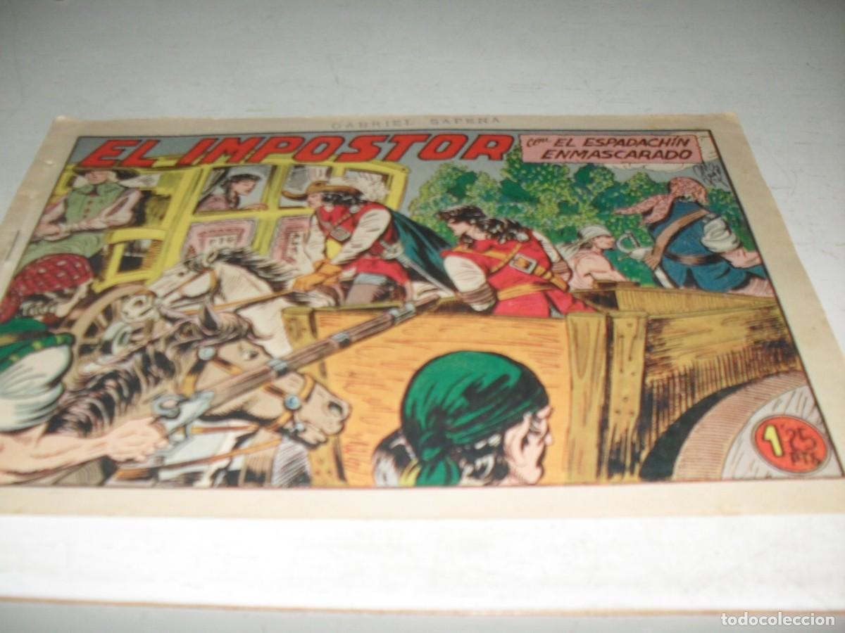 Tebeos: EL ESPADACHIN ENMASCARADO N&ordm; 123,EL IMPOSTOR,DE 252,DE M.GAGO.VALENCIANA,1952