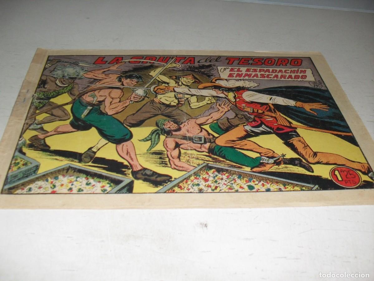 Tebeos: EL ESPADACHIN ENMASCARADO N&ordm; 119,LA GRUTA DEL TESORO,DE 252,DE M.GAGO.VALENCIANA,1952