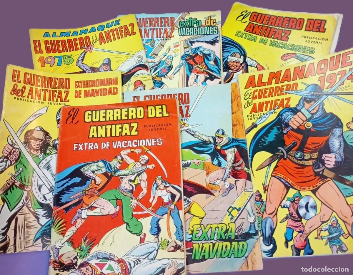 Tebeos: EL GUERRERO DEL ANTIFAZ, 7 EJEMPLARES, EXTRAS DE NAVIDAD, VACACIONES Y ALMANAQUE