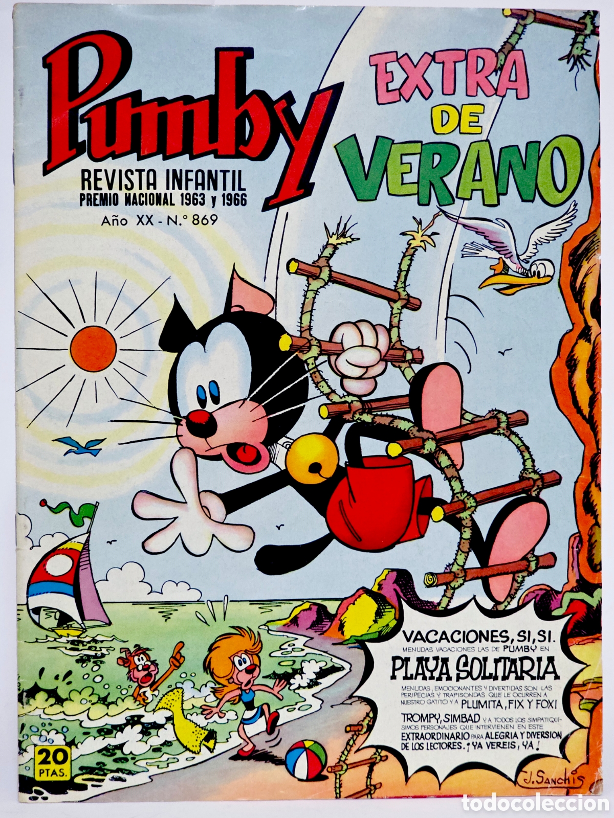Tebeos: C&Oacute;MIC PUMBY 869 EXTRA VERANO 1974 EDITORIAL VALENCIANA MUY BUEN ESTADO