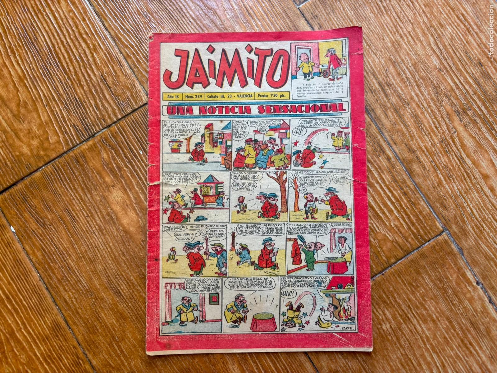 Tebeos: JAIMITO N&ordm; 239 EDITORIAL VALENCIANA